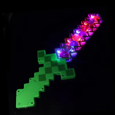 LED Mosaic Light up Sword with Sound, Flashing Toy Sword for Kids Halloween Party Favors