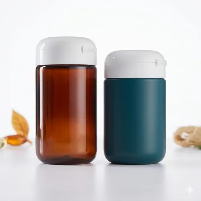 4 oz 5 oz Food Grade Capsule Shaped Pet Hdpe Plastic Bottle for Dietary Supplements Vitamin Plastic Packaging Jar with Lid