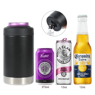 Hot Sale Stainless Steel Insulated Can Cooler With Beer Opener 3 in 1 Can Cooler Insulated Beer Cooler for Australia