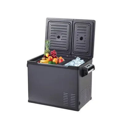 New Arrival Camping 55L R134a Large Capacity DC 12V 24V Car Freezer with Portable Handle