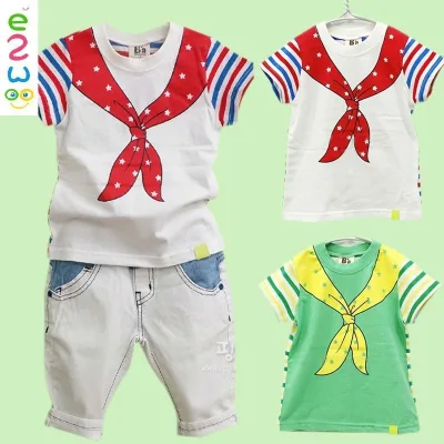 Wholesale Back Striped Cotton Short Sleeve Kids T-Shirt From Alibaba India