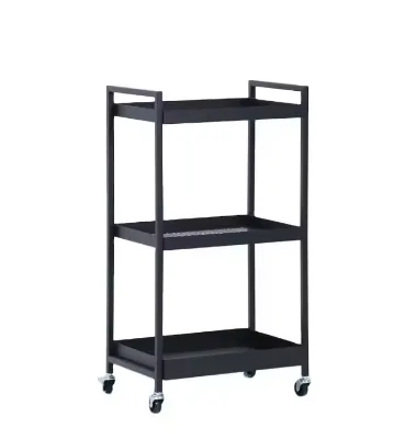 3 Tiers Organizer Utility Rolling Cart Simple Square Basket Multifunction Metal Rolling Storage Cart