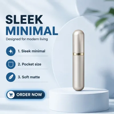 Mini Round Aluminum Cosmetic Perfume Pump Sprayer 5ml Fine Mist Refillable Screw F808 Guangdong Travel-Friendly