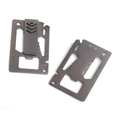 Survival 40-in-1 Credit Card EDC Multi-tool with Clip Screwdrivers Spanner Cutter Knives Saw Blade Stainless Steel Material