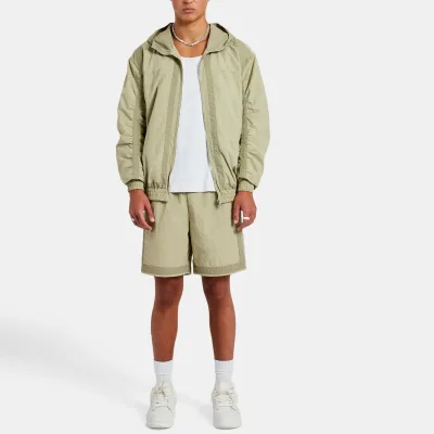 Custom Activewear Streetwear Colour Block Lightweight Jacket Tracksuits Vintage Windbreaker Shorts Set Men