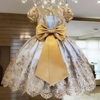 2022 Children Skirt Kid Party Clothes Evening Dresses Infant Toddler Clothing Baby Christening Dress Girls Wedding Dresses