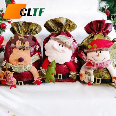 Big Capacity Snowman Reindeer Decor Oversized Sack Christmas Decor Accessory for Holiday Present Santa Gift Packing Storage Bag