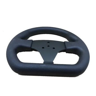 Customizing High Quality Iron Kart Steering Wheels Brushed Aluminum Finish Black Spokes White Lightweight 0.3kg
