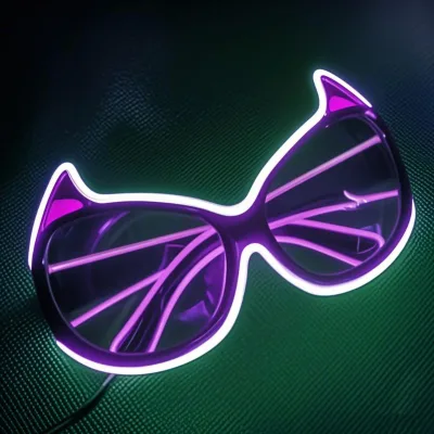 Top Fashion Devil Luminous Led Glasses Creative Festival Led Light up Glasses for Party Supplies