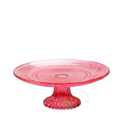Round clear Cheap Glass Cake Stand Glass Plate Footed Charger Plates Set 6 7 8 9 10 Inch Cake Stand for Wedding Home Party