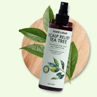 Private Label Scalp Serum Soothes Itchy Lightweight Formula 240ml Scalp Relief Tea Tree Leave-In Conditioner