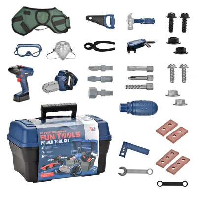 Hot Sale Pretend Play Educational Construction Toy Tool Kit Small Hand Tool Set With Storage Box for Kids