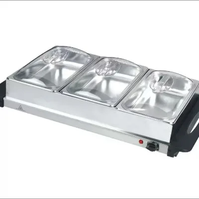 Antronic Electric 3x2.5L Stainless Steel Food Warmer Insulation Tray Buffet Server for Household Use