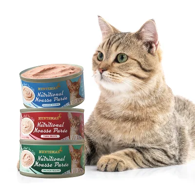 Top Selling Premium 85g High Protein Cat Wet Food Mousse Puree Chicken/Tuna/Salmon Recipe Canned High Meat Content Easily
