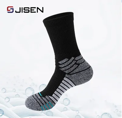 Factory Custom Logo High Quality Jacquard Knit Custom Wearable Elastic Non-Slip Design Your Own Basketball Sports Socks Custom