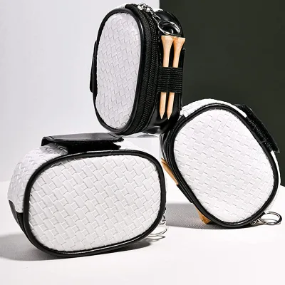 Hot Sell Golf Waist Pouch Ball Holder PU Leather Sports Accessory Mini Golf Ball Bag Custom