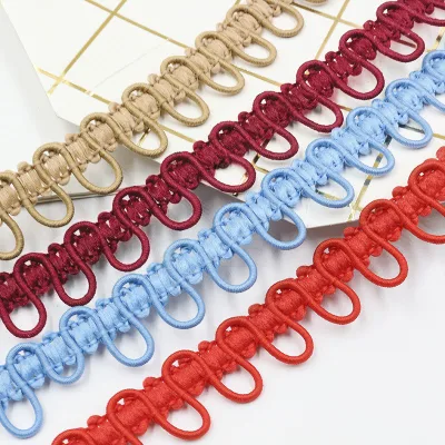 Factory Wholesale Fur Collar Button Loop Elastic Cord Elastic Button Loop Trim for Garment