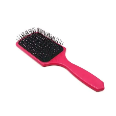 Customized Small Paddle Square Pink Salon Feature Plastic Handle Magic Hair Brush