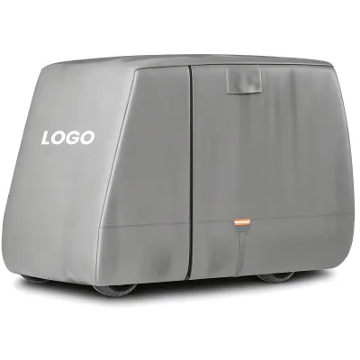 Heavy Duty 420D Polyester Golf Cart Cover Rain Dust Sun Protection Elastic Hem Adjustable Wind Straps With Ventilation Holes