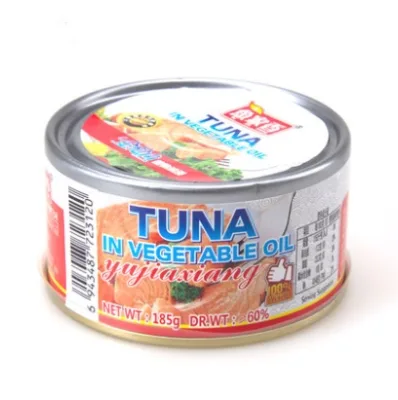 Hot Sale Yu Jia Xiang 185g Canned Tuna Chunk in Oil/ in Water
