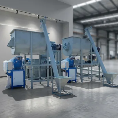 New High Efficiency Gearbox Premixed Dry Mortar Production Line Lime Putty Making Machine Customizable