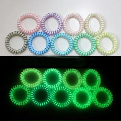 Women Creative Hair Band Elastic Phone Cord Glowing Hair Tie for Concert Decoration