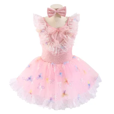 Soft Ruffled Pink Princess Dress for Children - Suitable for Performances