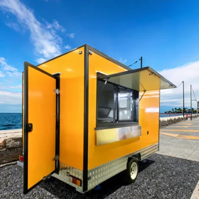 New 12-foot Food Trucks With Full Kitchen Range Hood and Working Bench Food Trailer