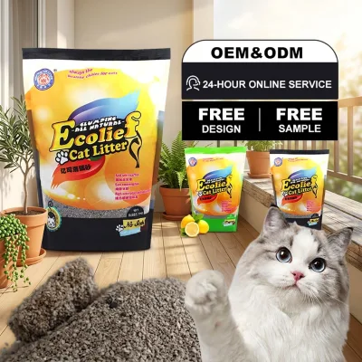 Natural Ore Broken Cat Litter High Density Anti-powder Deodorant OEM Custom Package
