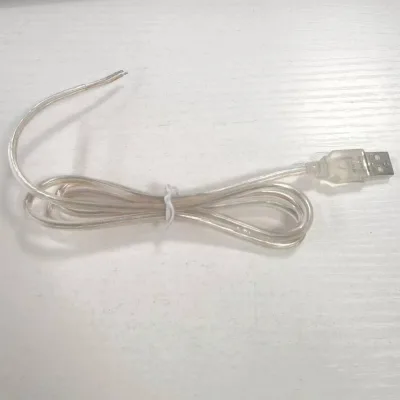 1.5M USB Transparent Power Cable DC5V DIY Pigtail Wire With Switch Button Connector Extension Cord for LED Neon Strip Lighting