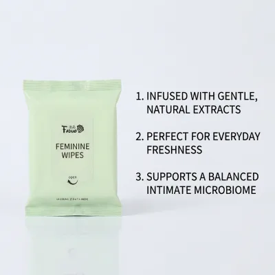 Faduo Eco-friendly Packaging Customized Natural Aloe Vera Biodegradable Gentle White Non-woven 18*20cm 50gsm Feminine Wet Wipes