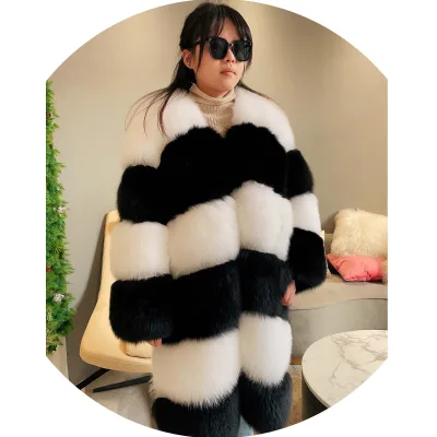 New Style Winter Warm Coat Mixed Color Fur Jacket Luxurious Fox Fur Scrap Coat