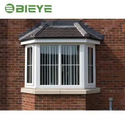 Modern Hurricane-Proof Aluminum Glass Bay Bow Window Double Glazing Soundproof Germany Brand Hardware Stainless Steel Screen