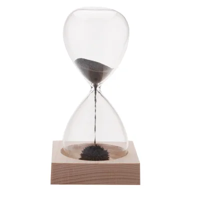 30 Sec Rotating Handmade Magnetic Sand Timer Scientific Hourglass with Metal Base and Magical Flowers