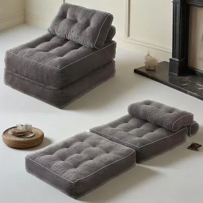 Can Be Customised Corduroy Compression Tatami Sofa Bed Small Household Multi-purpose Lazy Sofa Living Room Bedroom Sofa