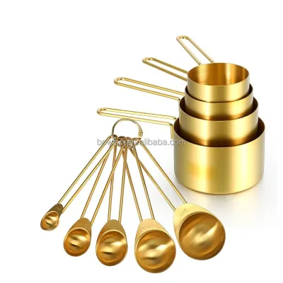 Measuring Cups  Maesuring Spoons  9 PCS Metal Measuring Cups and Stainless Steel Measuring Spoons Set for Kitchen