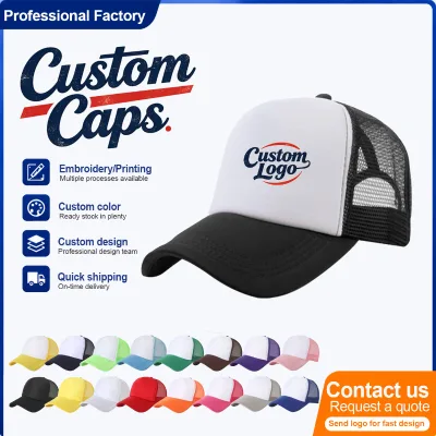 CMAX Custom Foam Front Mesh Back Trucker Hat Embroidery Logo Two Tone Snapback Cap European Streetwear Bulk