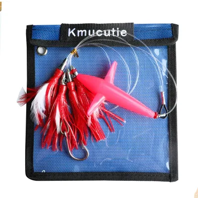 pink Green and Blue Small Plane 5inch+4 Lead Head Chicken Tail Hair Lead Head Octopus Skirt Gemstone Eyes Fishing Trolling Lure