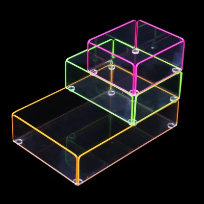 Clear With Edge in Color Acrylic Stacking Tray Acrylic Storage Tray