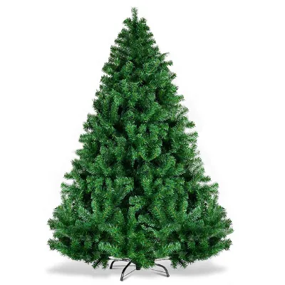 Wholesale 210cm Giant PVC Christmas Tree Unlit Artificial Premium Hinged Spruce Full Tree with Metal Stand