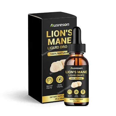 Ausreson OEM Lion's Mane Mushroom Oral Liquid Drops Blended Sea Moss Extract Immune Support Vegan Lion's Mane Liquid Drops
