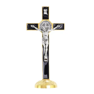 Catholic Pastoral Jesus Christ Crucifix Metal Crafts Table Cross