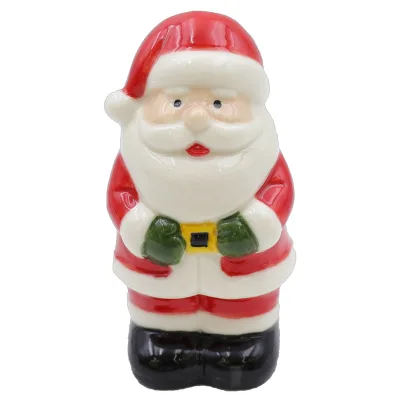 Wholesale Custom logo Design Unique Porcelain Holiday Cup Mug Ceramic Christmas Red Santa Claus with Green Gloves Shot Glass