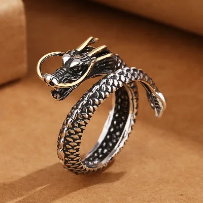 Environmentally Friendly Copper, Retro Fashion, Chinese Loong Ring, Hip-hop, National Style, Leading Ring, Jewelry Wholesale