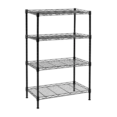 Modern Hot-selling 4 Tier Industrial Rack Tiers Black Powder Coated Wire Shelving