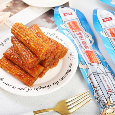 TikTok Famous Sweet and Spicy Latiao Snacks 8 Nuclear Heat Levels for Study & Gaming Packaged in Bag