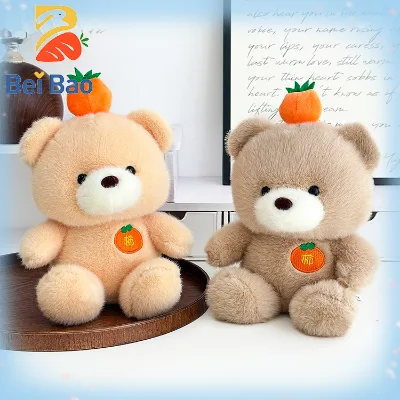 Plushie Factory Kawaii Teddy Bear with Persimmon Fruit Plush Toy Stuffed Animal Teddy Doll Stuffed Mascot Doll in Stock