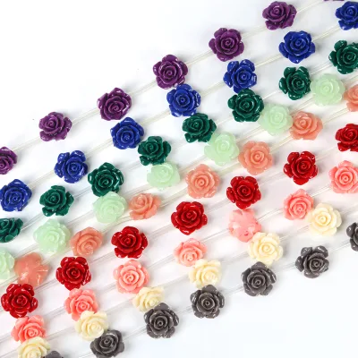 Camelia Flower Beads Artificial Coral Beads for Earring Bracelet Necklace Jewelry Diy Accessoires