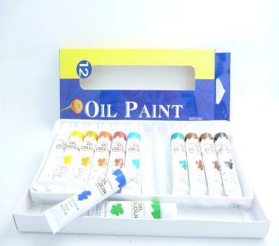 Hot Sales 12Colors Oil Color Paint 12ML Aluminum Tube Packing Oil Art Paint customized oil painting