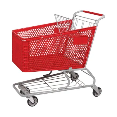 Heavy-Duty Supermarket Shopping Trolley, Anti-Collision Shield, Logo Customization on Handrail, & Handle Anti-Rotation Lock